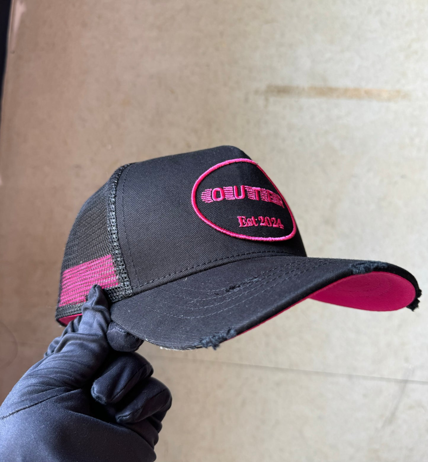 Black & pink trucker cap
