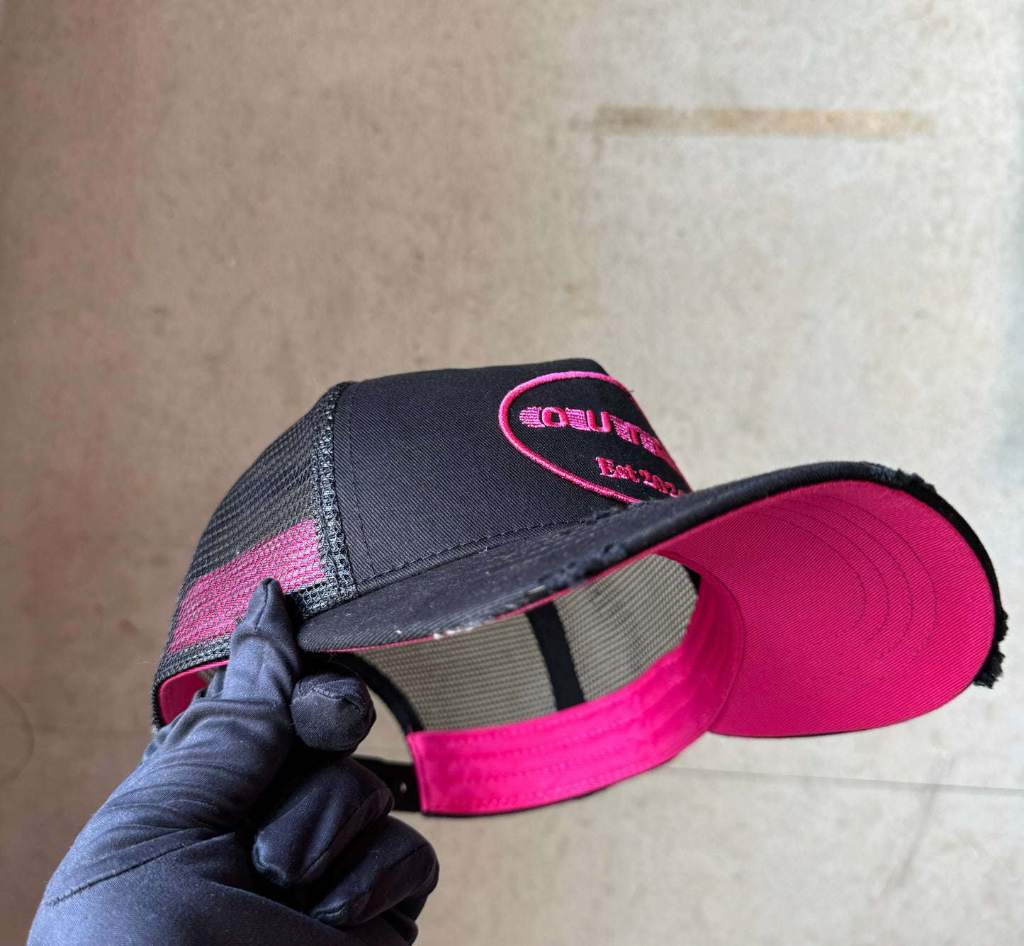 Black & pink trucker cap