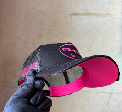 Black & pink trucker cap